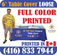 Printed LOOSE Table Cover Trade Show Event Full Color Dye-Sub