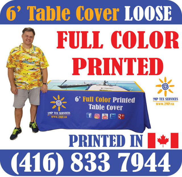 Printed LOOSE Table Cover Trade Show Event Full Color Dye-Sub in Other Business & Industrial in City of Toronto - Image 2