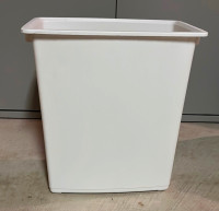 White Garbage Can Wastebasket for Kitchen, Bathroom, Laundry