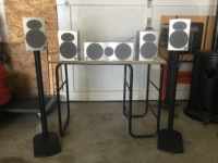 Speakers with stands & wall mount brackets