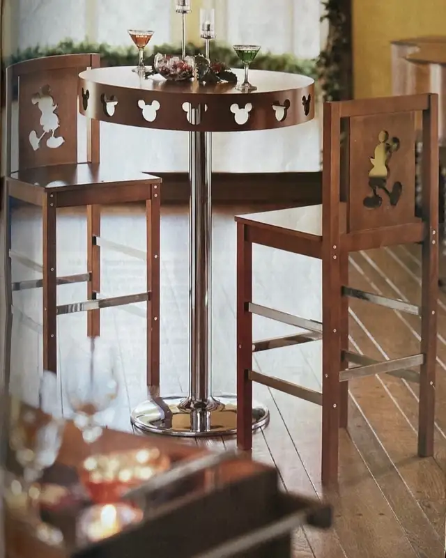 Vintage Disney Mickey Mouse Teak Bar Table & Stool Set in Dining Tables & Sets in St. Catharines - Image 2