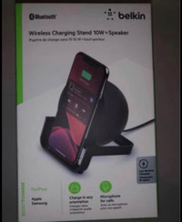 Wireless charging stand + speaker/ haut parleur et chargeur