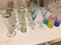21 shot glasses - $5 and up, variety