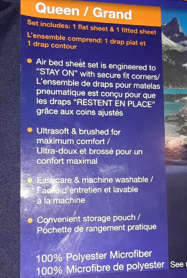 NEW queen air mattress sheet set in Bedding in Kingston - Image 3