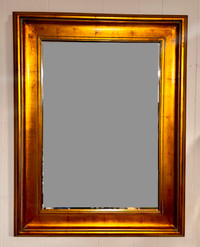 Vintage Bombay Gold Leaf Mirror - Solid Thick 5” Gold Frame