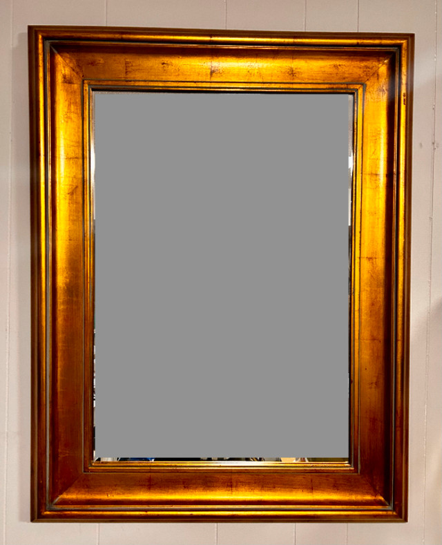Vintage Bombay Gold Leaf Mirror - Solid Thick 5” Gold Frame in Home Décor & Accents in Mississauga / Peel Region