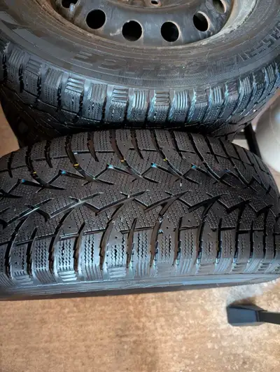 I am selling a set of four used winter tires mounted on steel rims, size 225/65R17 106T, perfect for...