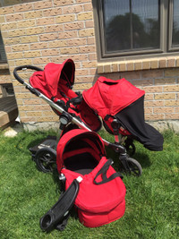 Baby Jogger City Select Double Stroller with bassinet