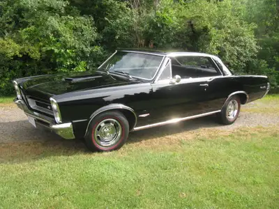 1965 Pontiac LeMans GTO, 2-door hard top, 389, manual trans, black on black. recent restoration. $67...