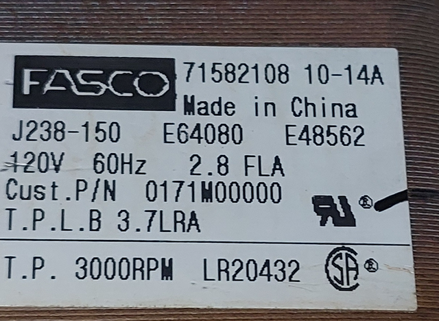 FASCO Draft Inducer Motor – Model 71582108 (J238-150) - M 161 in Heating, Cooling & Air in City of Toronto - Image 8