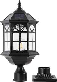 GYDZ Outdoor Solar Post Light Fixture Solar Pier Light Outdoor S