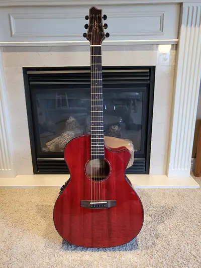Minor Error-Top Solid Mahogany Acoustic Electric Guitar Built-in, View more