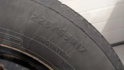 Set of 4 Motomaster Winter Edge tires on black rims. Size is P225/65R17 Only used 3 seasons. Came of...
