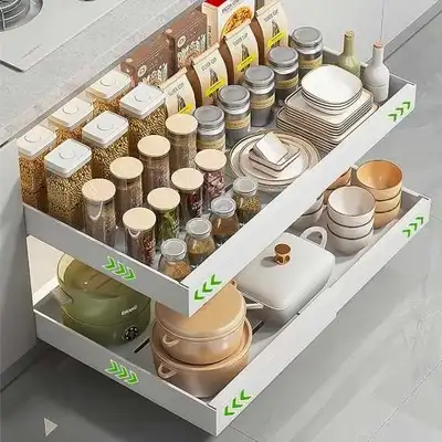 Pull Out Cabinet Organizer Sliding Shelf 2 Pack, New, View more