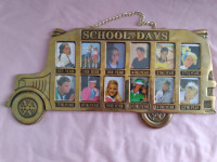 VINTAGE 1980'S SOLID BRASS SCHOOL BUS PICTURE FRAME