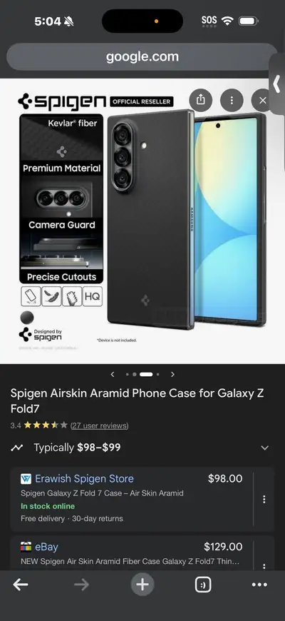 Samsung Z fold 7 back cover in brand new condition, View more