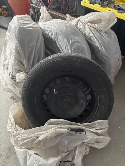 Used winter tires - one tire has hole in side wall. Rims are in good condition $200 for all 4 obo