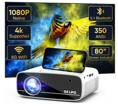 Brand new 4K 5G wifi LED mini portable projectors for sale. Native 1080p supported, 300” inch max di...