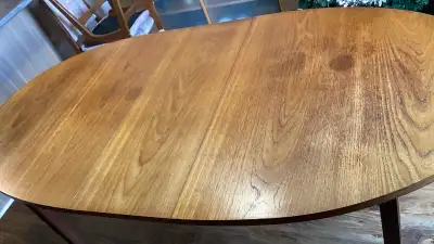 teak dining table with extension, View more