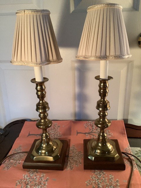 Vtg His & Hers Converted Brass Candlesticks to Electric Lamps in Indoor Lighting & Fans in Belleville - Image 3