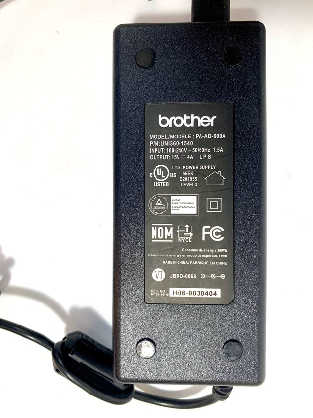 Brother power supply - PA AD 600A in Cables & Connectors in Mississauga / Peel Region - Image 2