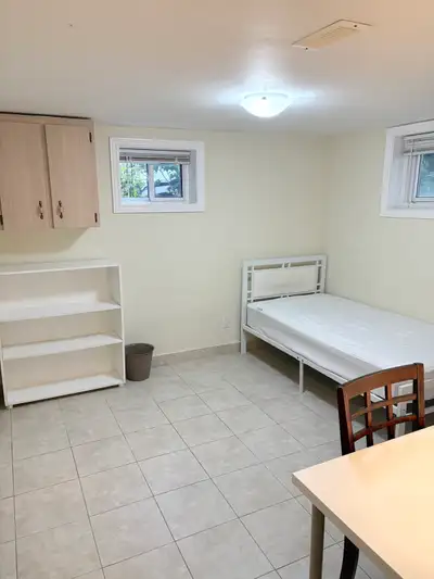 Private, spacious, fully furnished room with private bathroom in basement of house in North York nea...