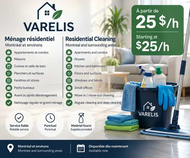 Residential Cleaning – VARELIS – $25/hour