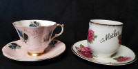 Beautiful Vintage Tea Cups &Saucers With Mother