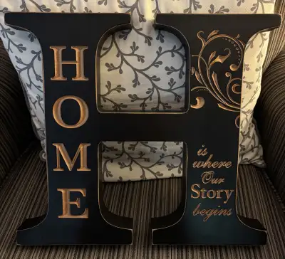 Add a touch of warmth to your space with this charming 'Home is where our story begins' sign. It's a...