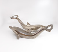 Vintage Dolphin Bottle Opener Silver Plated Metal Barware
