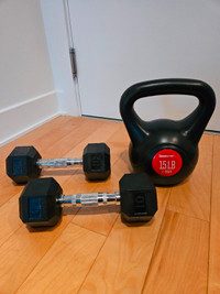 DUMBELLS AND KETTLEBELL