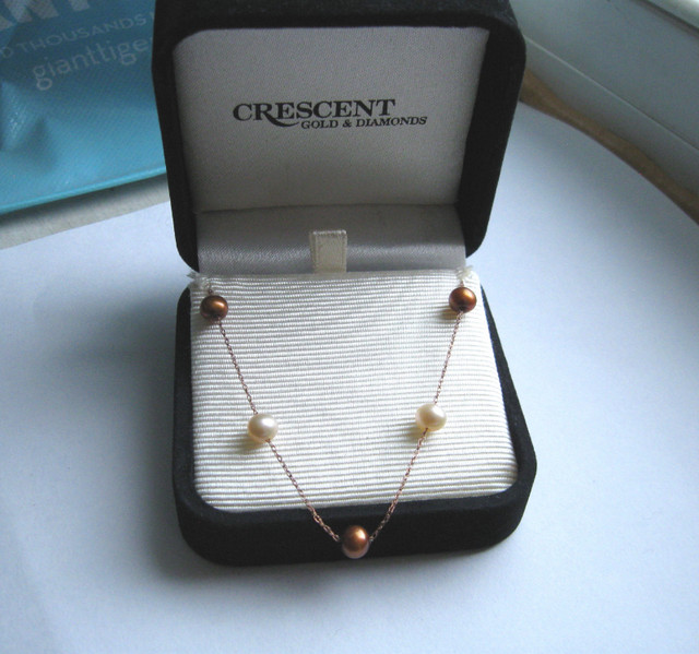 14k Rose Gold Freshwater Pearl Strand Necklace 16.5 Inch in Jewellery & Watches in Truro