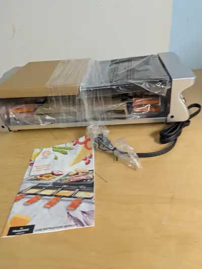 MasterChef Dual Cheese Raclette Table Grill w Non-stick Grilling, View more
