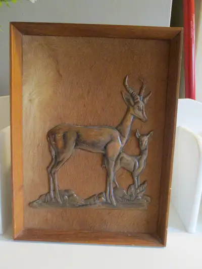 Copper Antelope doe with fawn, View more