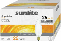 25 Pack Sunlite Incandescent 25W Chandelier Frost Bulbs