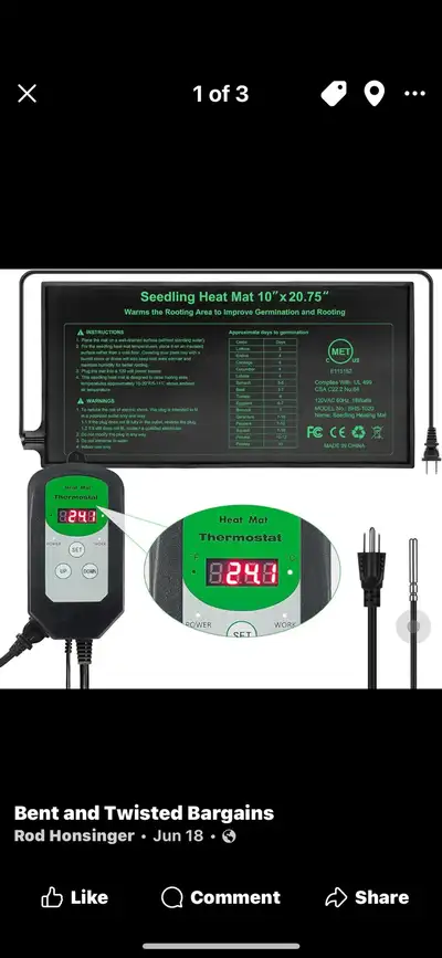 Seedling Heat Mat with Thermostat, View more