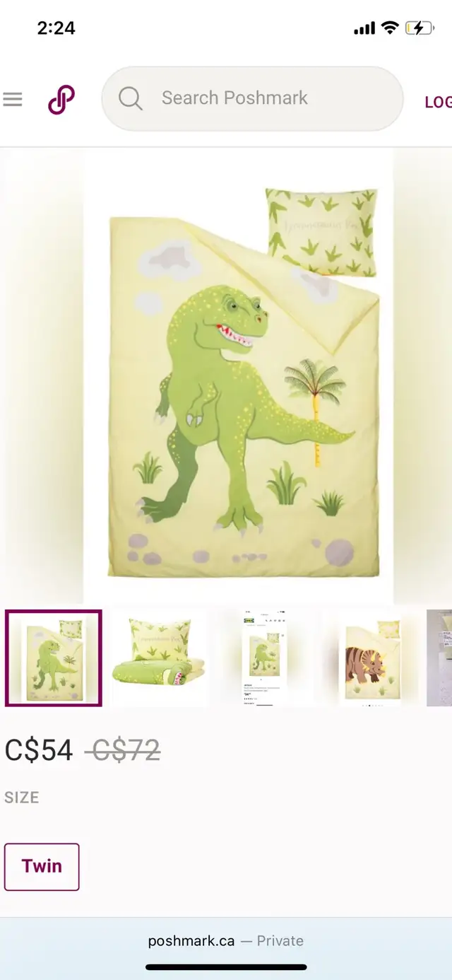 2 kids dinosaur duvet cover sets (twin) in Bedding in Ottawa - Image 3