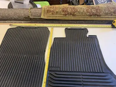 I am selling a set of used BMW floor mats. These durable rubber mats are designed to fit various BMW...