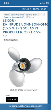 Solas Propeller part# 2571-155-17 stainless steal