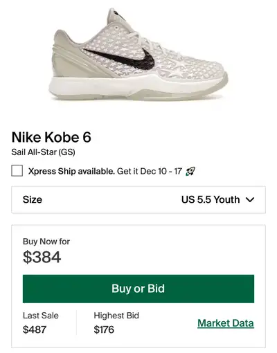 Nike Kobe 6 “Sail All Star” GS, View more