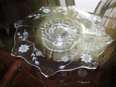 Cornflower Crystal cookie/cake plate **New Price**, View more