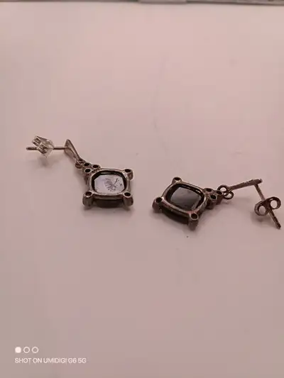 Stud Earring - SE-48 - Marcasite & Gemstone - Sterling Silver, View more