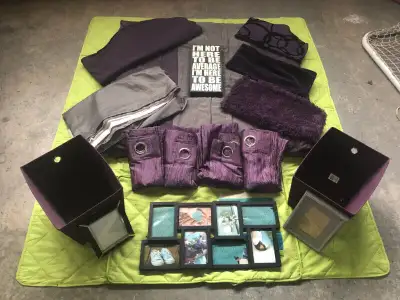 Tween/Teen Girl's Bedroom Decor Set (Silver/Eggplant), View more