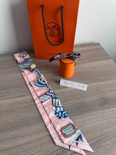 Hermes Twilly Scarf Odyssey Rose / Pale Bleu / Jau, View more