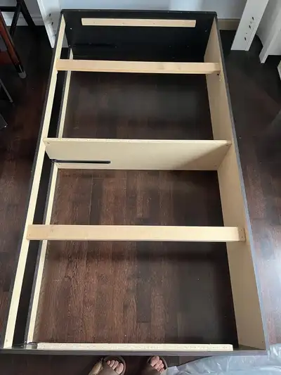 Twin size bed frame with two drawers, View more