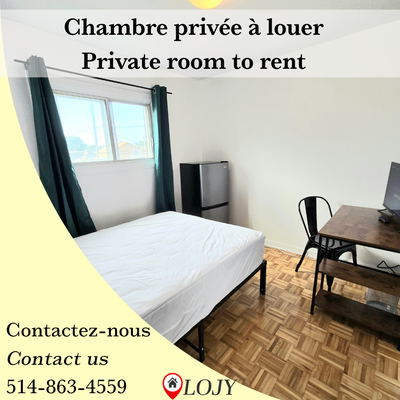 chambre privée disponible meublée et tout inclus – 2e étage – 4 personnes partages le logement Pour...