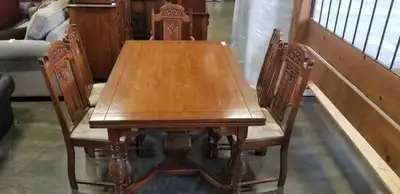 DINING ROOM - SET OF 8 PIECES - TABLE -5 CHAIRS -SIDEBOARD - HUT, View more