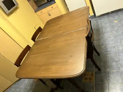 Vintage Dining Table and (4) Chairs Set, View more