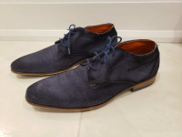 Men's Bugatti Shoe in Blue Suede
