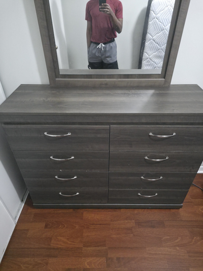 Dark Wood Dresser and Mirror, View more